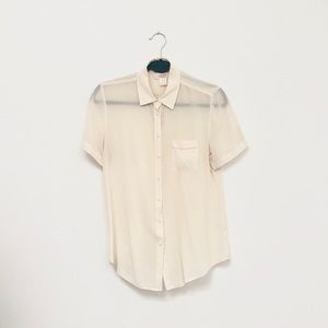 Joe Fresh White Short Sleeve Shirt / M